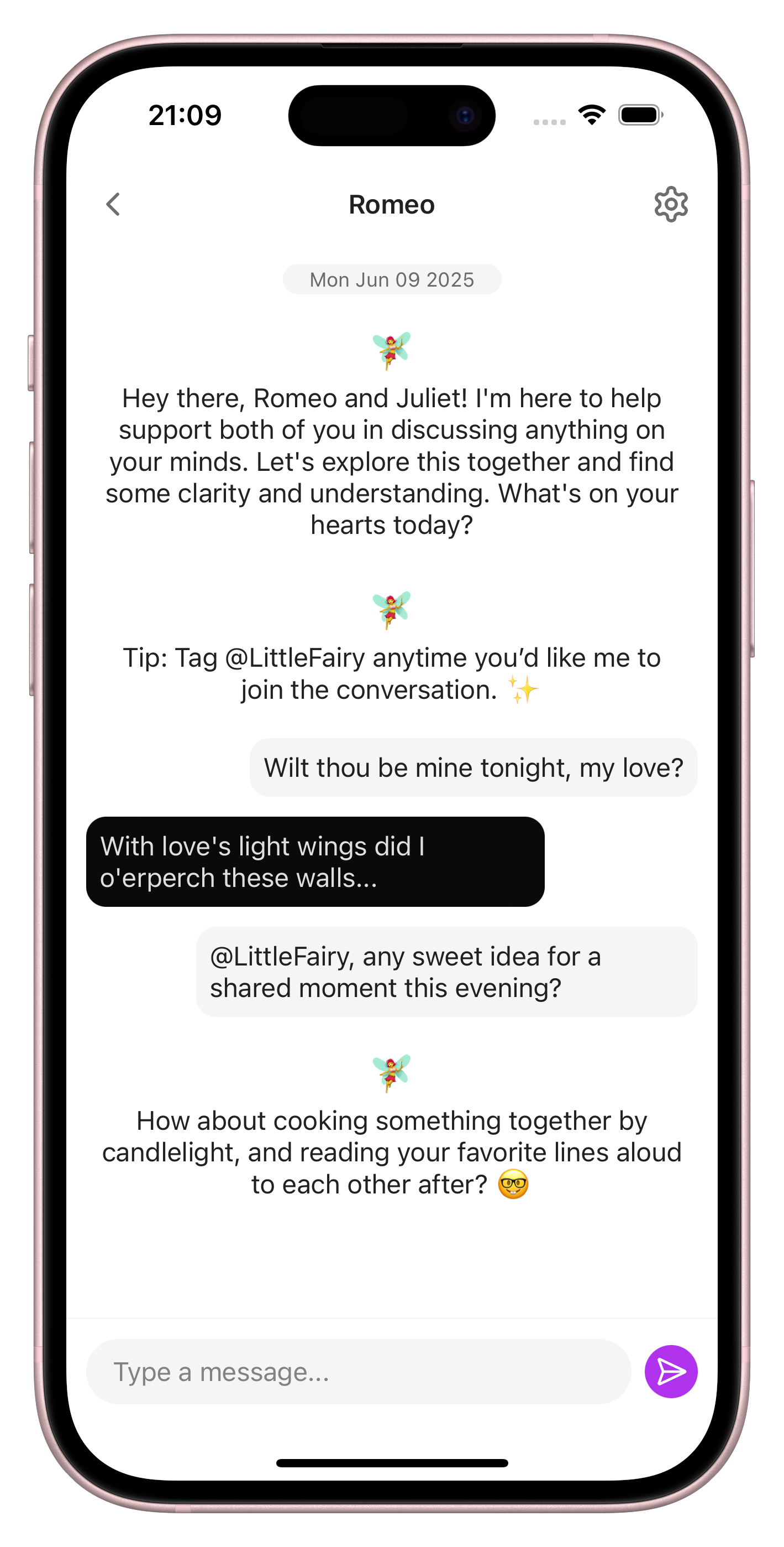 ๐ฌ Couples Chat โ with a twist app screenshot